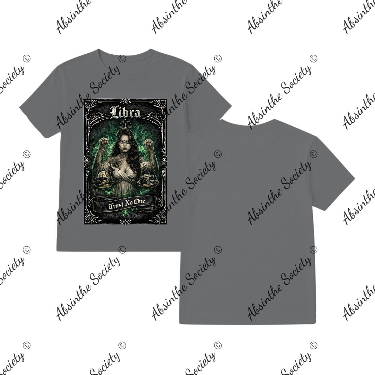 Libra Trust No One T-Shirt Printed in USA Charcoal