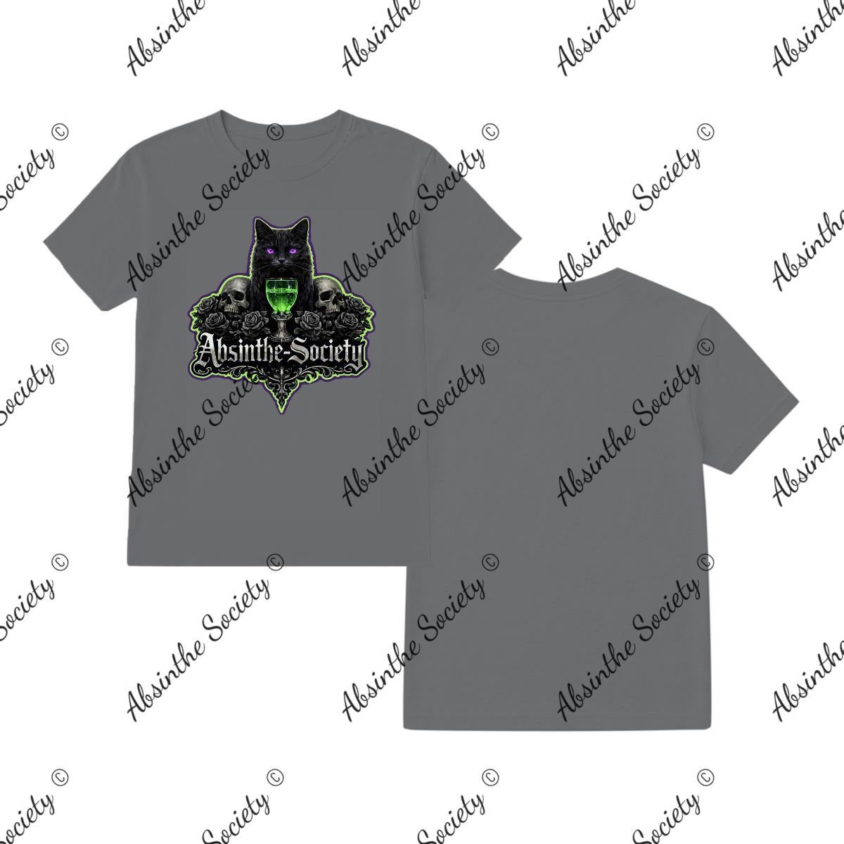Black Cat T-Shirt | Absinthe Society Charcoal