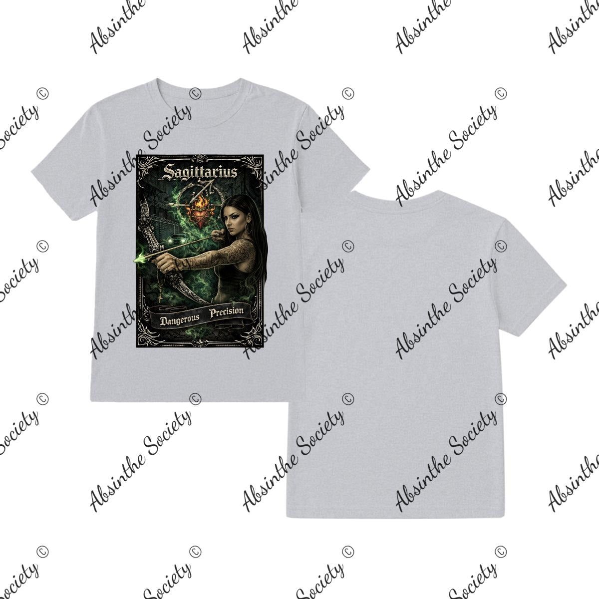 Sagittarius- Dangerous Precision T-Shirt Printed in USA Sport Grey