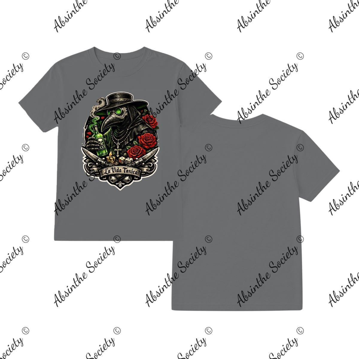 La Vida Toxica - Plague Saint - T-Shirt Printed in USA Charcoal