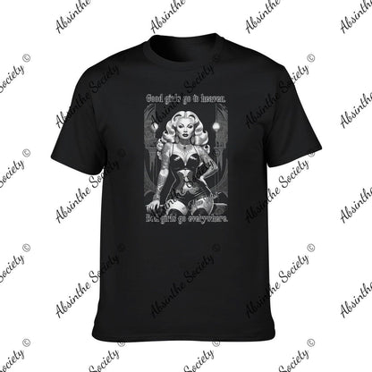 Good Girls Bad Girls | Mae West Graphic Tee | Dark Chicana Gothic Streetwear Black