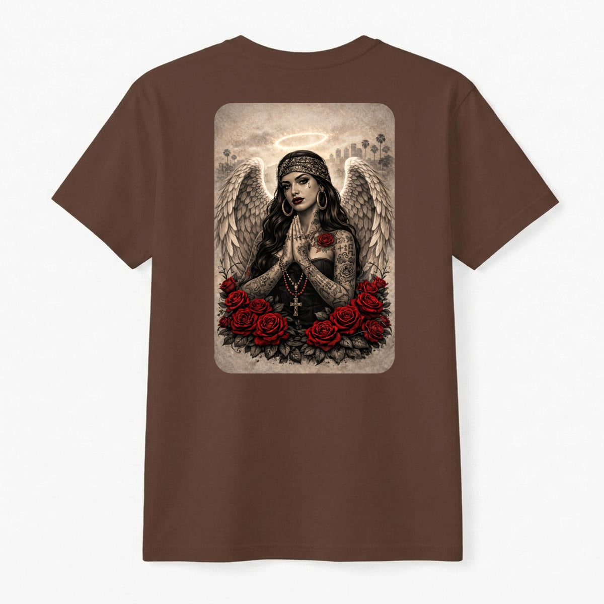 La Angel de Rosas |Premium Cotton | Dark Chicana Gothic Streetwear