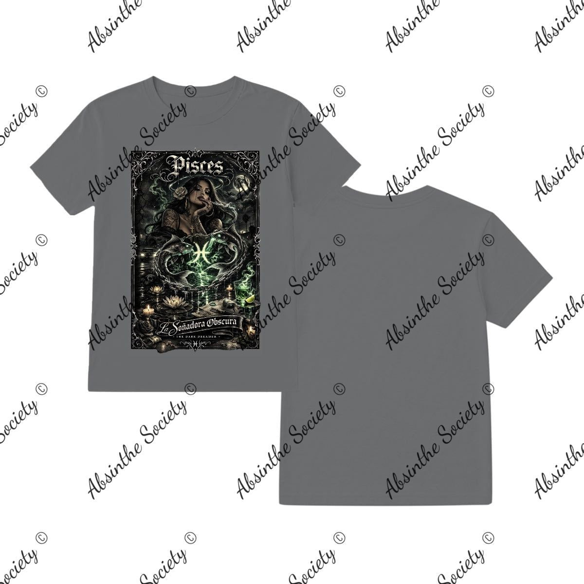 Pisces Dark Dreamer T-Shirt Printed in USA Charcoal