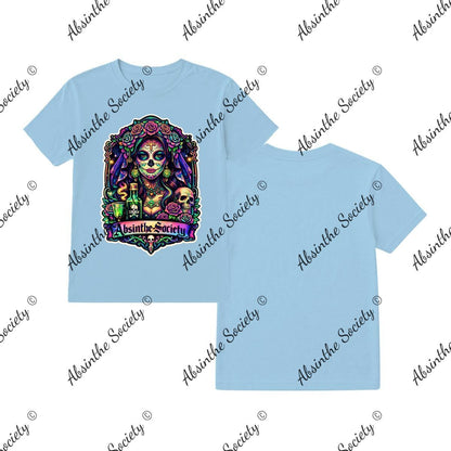 Absinthe Society Catrina Color - T-Shirt Printed in USA Light blue