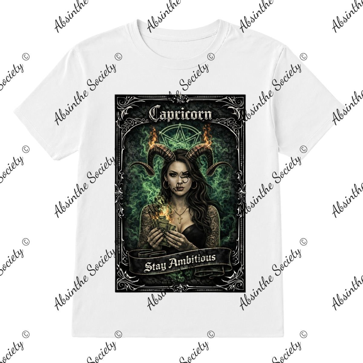 Capricorn - Stay Ambitious T-Shirt Printed in USA